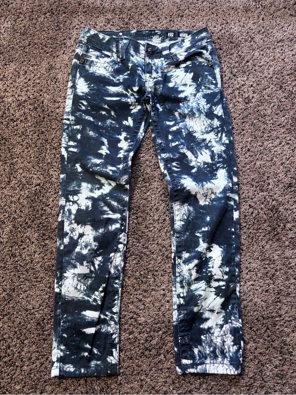 Miss me Navy Tie-Dye Skinny Jeans